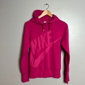 Nike pink cowl neck hooded pullover size medium